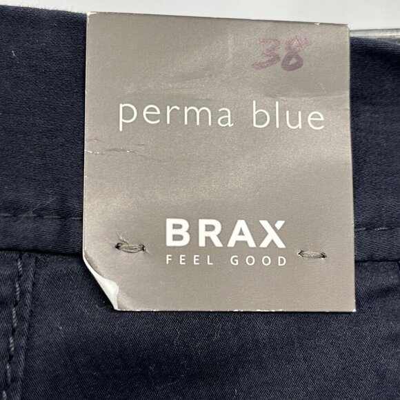 Brax Kapok Pima Twill Regular Fit Chino Pants Perma Blue US 38/EUR 54 NWT $198 - Picture 6 of 16